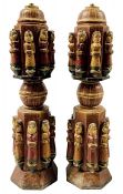 South Asian Mandir Temple Columns, Property of a Former Butler Of J. Paul Getty