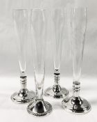 Sterling Silver & Crystal Bud Vases
