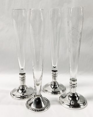 Sterling Silver & Crystal Bud Vases