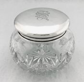 Sterling Silver & Crystal Dresser Jar