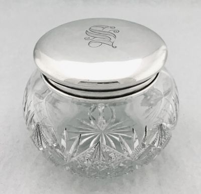 Sterling Silver & Crystal Dresser Jar
