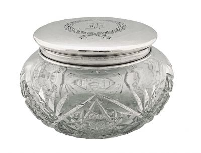Sterling Silver & Crystal Dresser Jar