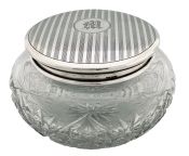 Sterling Silver & Cut Crystal Dresser Jar