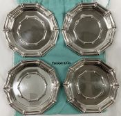 Tiffany & Co. Sterling Silver Bamboo Pattern Coasters