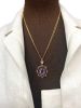 Victorian Amethyst Ruby and Diamond Pendant with Chain