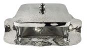 Victorian Arts & Crafts Hammered Silver Plate Sardine Box