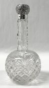 Victorian Crystal & Sterling Silver Perfume Bottle Dated 1896