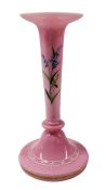 Victorian Enamelled Pink Bristol Glass Vase
