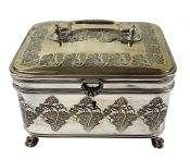 Victorian Silver Plated Jewellery/Needlework Box