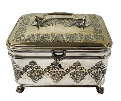 Victorian Silver Plated Jewellery/Needlework Box