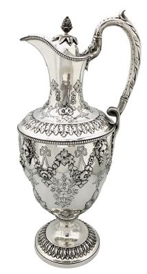 Victorian Sterling Silver Claret Jug, Sheffield 1867, Retailed by Charles Nephew & Co of Calcutta 