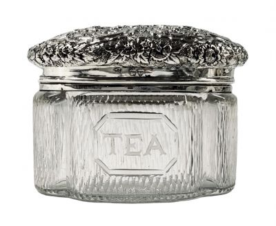 Victorian Sterling Silver & Cut Glass Tea Caddy, Chester 1898