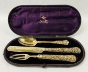 Victorian Vermeil Christening / Youth or Travelling Set Dated 1878