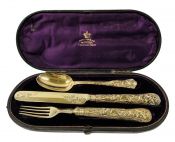 Victorian Vermeil Christening / Youth or Travelling Set Dated 1878