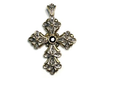 Vintage Diamond Cross Pendant