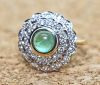 Cynthia Findlay Vintage .98ct Emerald and Diamond Ring in 14kt Yellow Gold