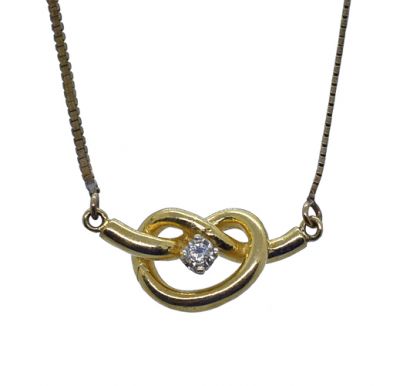Vintage 'Knot' and Diamond Necklace