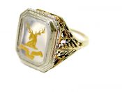 Vintage Rock Quartz Intaglio Ring