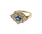 Vintage Sapphire and Diamond Cluster Ring