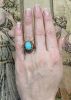 Vintage Turquoise and Pink Sapphire Nugget Ring