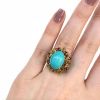 Vintage Turquoise and Pink Sapphire Nugget Ring