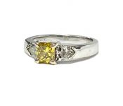 Vintage Yellow Diamond and Diamond Ring