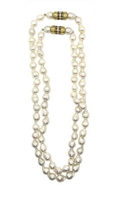 Vintage 2 Baroque Cultured Pearl Necklace Strands and Clasps
