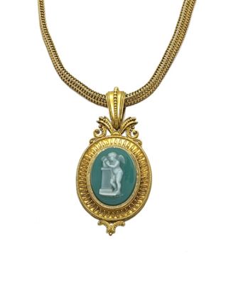 Vintage Agate Cameo Pendant