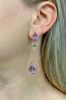 Vintage Amethyst Smoky Quartz and Diamond Earrings