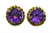 Vintage Amethyst Stud Earrings