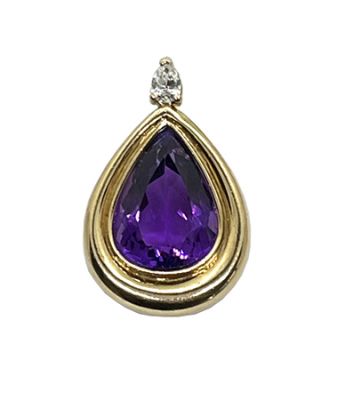 Vintage Amethyst and Diamond Pendant