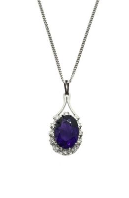 Vintage Amethyst and Diamond Pendant