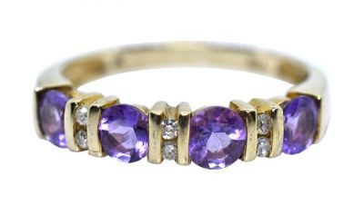 Vintage Amethyst and Diamond Ring