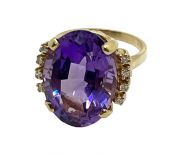 Vintage Amethyst and Diamond Ring