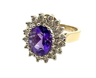 Vintage Amethyst and Diamond Ring