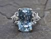 Vintage Aquamarine and Diamond Ring