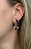 Vintage Black Onyx and Diamond 18kt Earrings