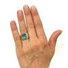 Vintage Blue Topaz and Diamond Ring