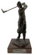 Vintage Bronze Golf Trophy Presented By Yusuke Tsurumi circa 1930s