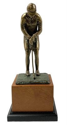 Vintage Bronze Lady's Golf Trophy