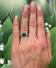 Vintage 1.99ct. Cabochon Emerald and Diamond Ring