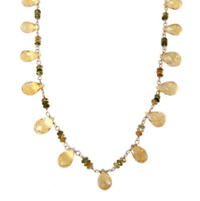 Vintage Citrine Fringe Necklace