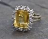 Vintage 4.98ct Citrine and Diamond 18kt Ring