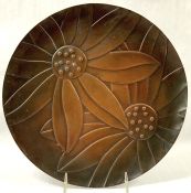 Vintage Copper Wall Plaque With Daisies