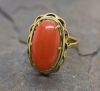 Vintage Coral Solitaire Ring