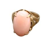 Vintage Coral Solitaire Ring