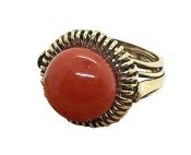 Vintage Coral Solitaire Ring