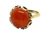 Vintage Coral Solitaire Ring