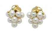 Vintage Cultured Pearl Cluster Earrings
