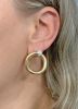 Vintage Cultured Pearl Hoop 14kt Earrings